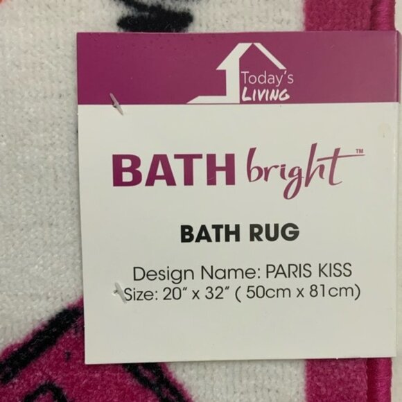 Paris Kiss Bathroom Rug Eiffel Tower Paris Rectangle 20 X 32 in White Multicolor - Picture 10 of 16